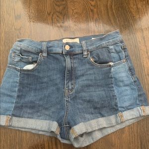 Light Blue and Dark Blue Jean Shorts